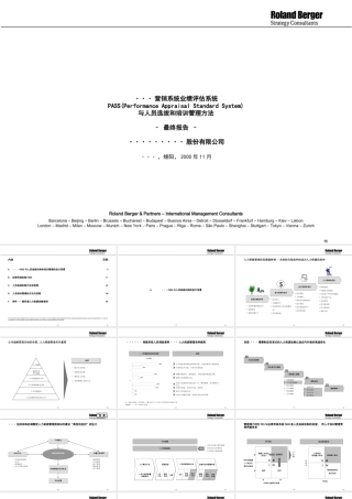 罗兰贝格—长虹营销系统业绩评估系统