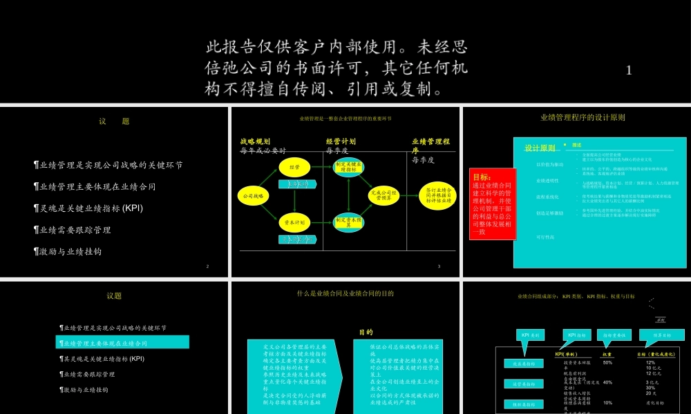 麦肯锡－黑龙江庆新油田业绩管理报告