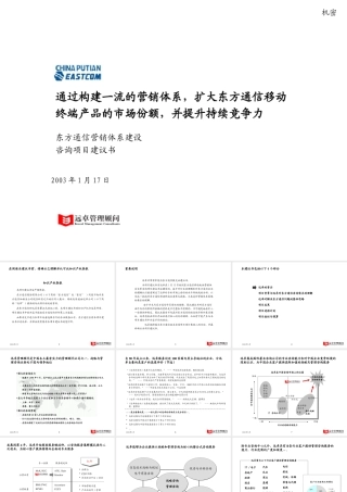 远卓 东方通信项目建议书