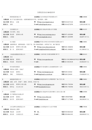 中国民营企业强详细资料