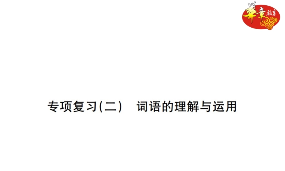 专项复习二 词语的理解与运用