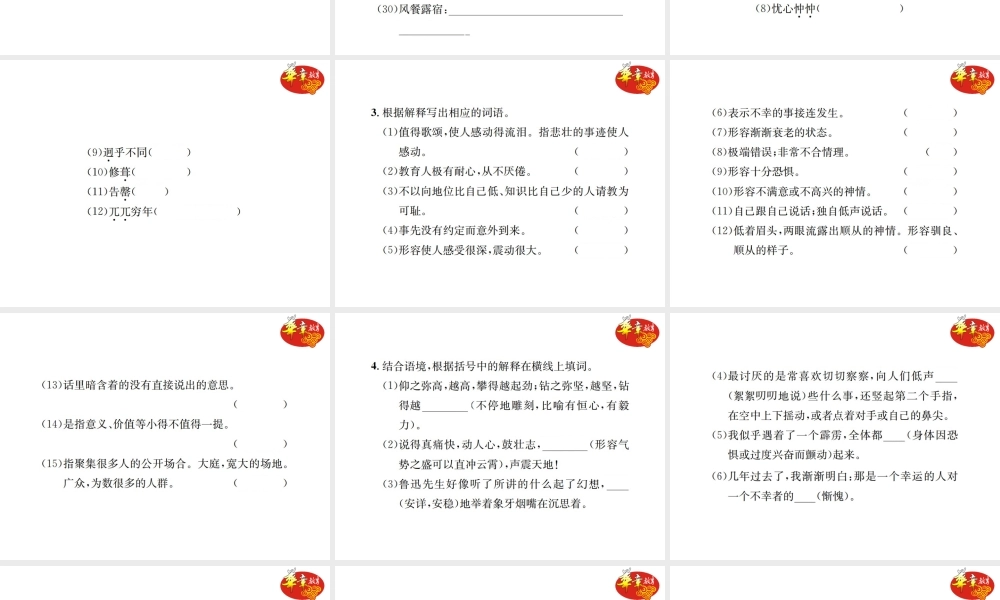专项复习二 词语的理解与运用