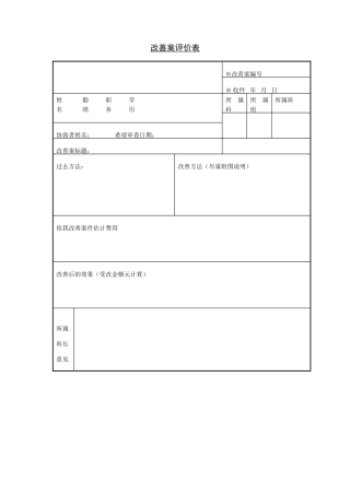 改善案评价表