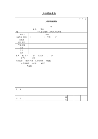 人物调查报告