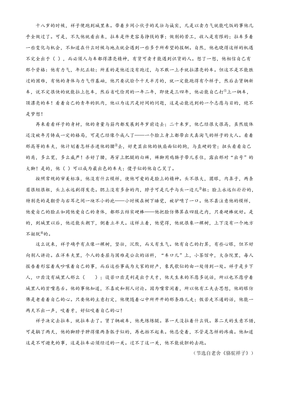 精品解析安徽省2020年中考语文试题（原卷版）_第3页