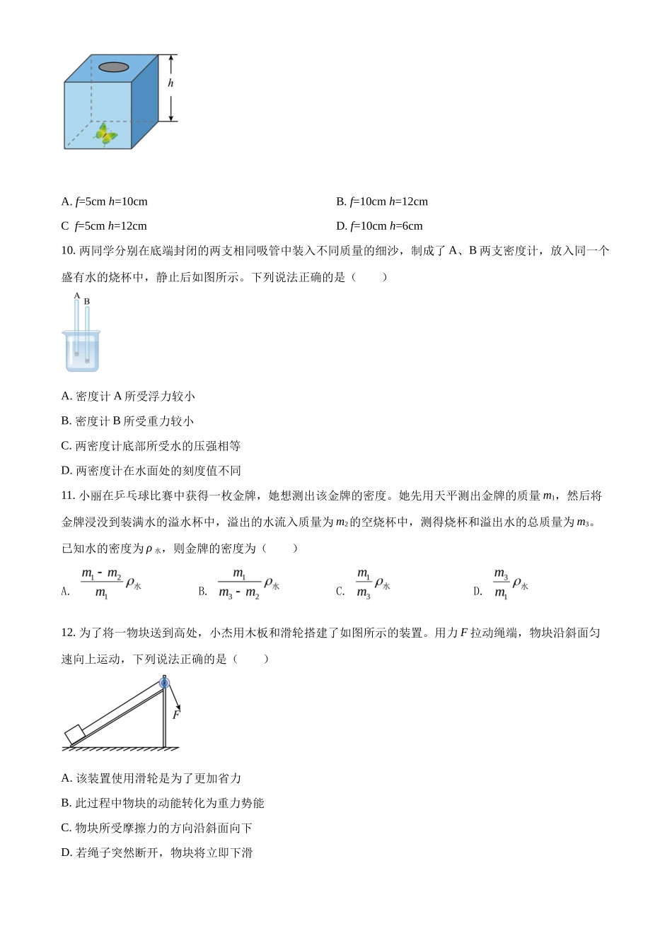 精品解析：2022年河南省中考物理试题（原卷版）_第3页