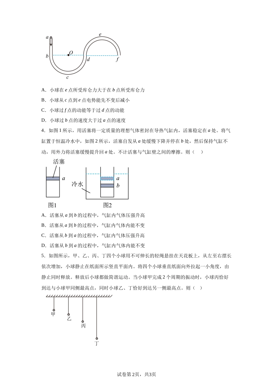 【四川】2025年高考四川物理高考真题文档版_第2页