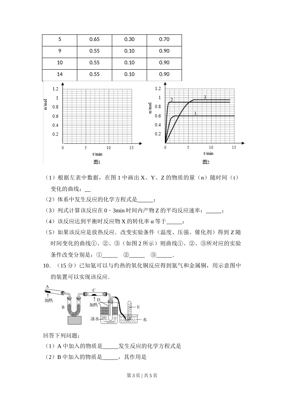2009年高考化学试卷（全国卷Ⅱ）（空白卷）_第3页