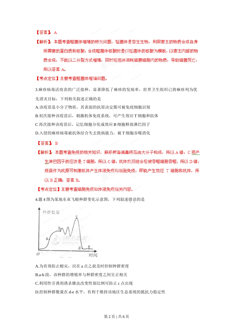 2012年高考生物试卷（重庆）（解析卷）_第2页