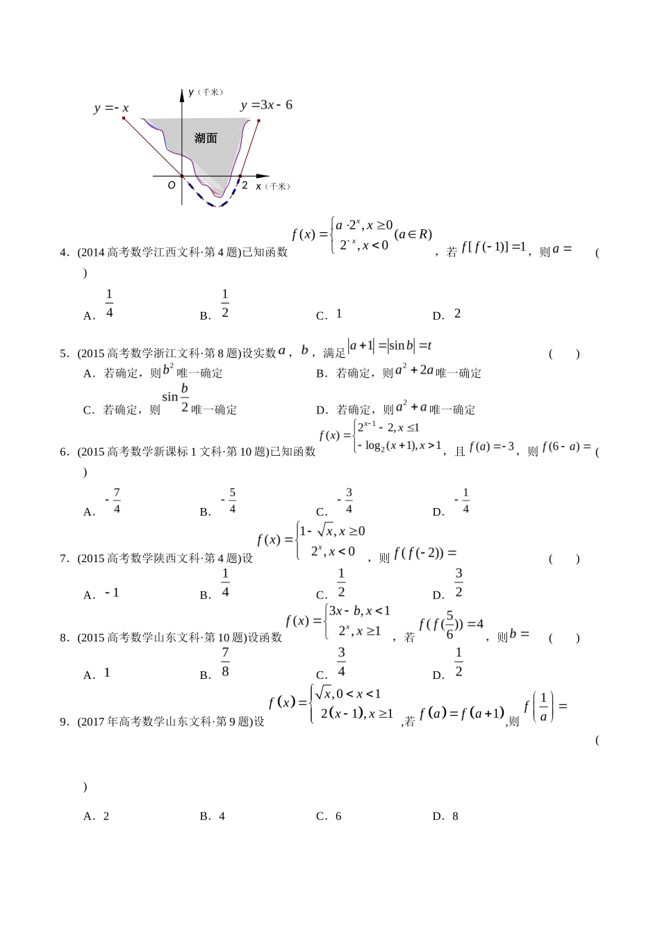 文科专题  函数选择题（文科）（原卷版）_第2页