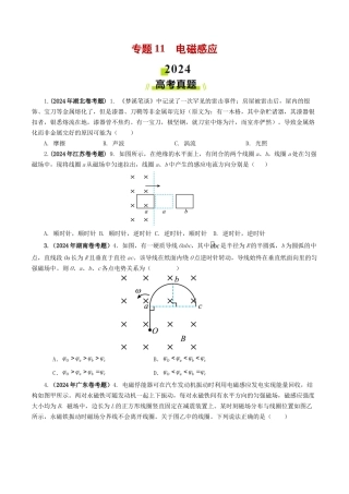专题 电磁感应-2024年高考真题和模拟题物理分类汇编（学生卷）  