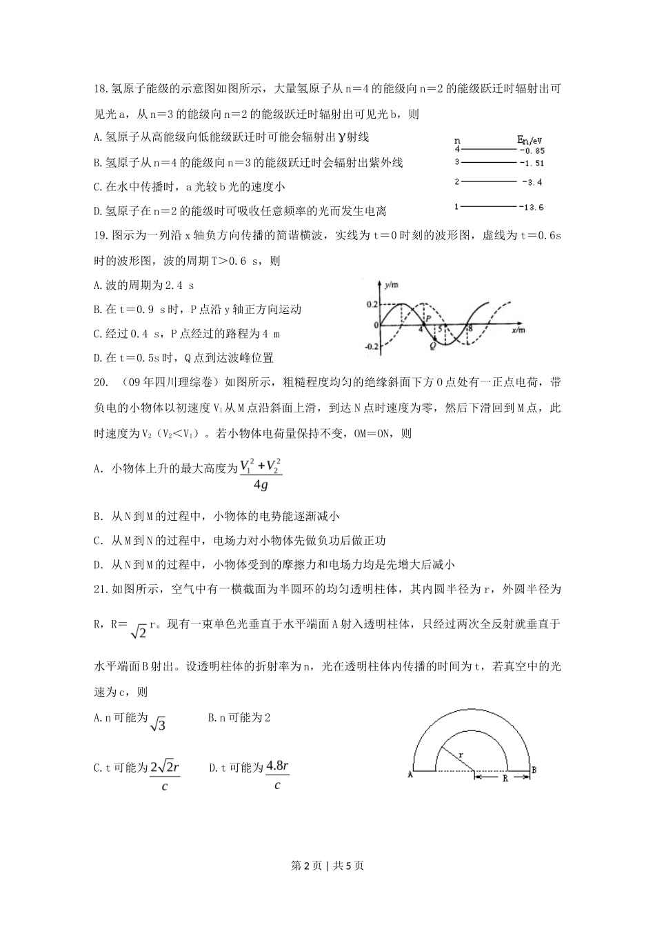 2009年高考物理真题（四川）（空白卷）_第2页