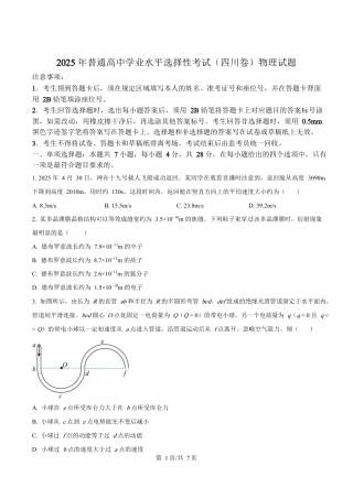 2025年高考物理试卷（四川卷）（空白卷）
