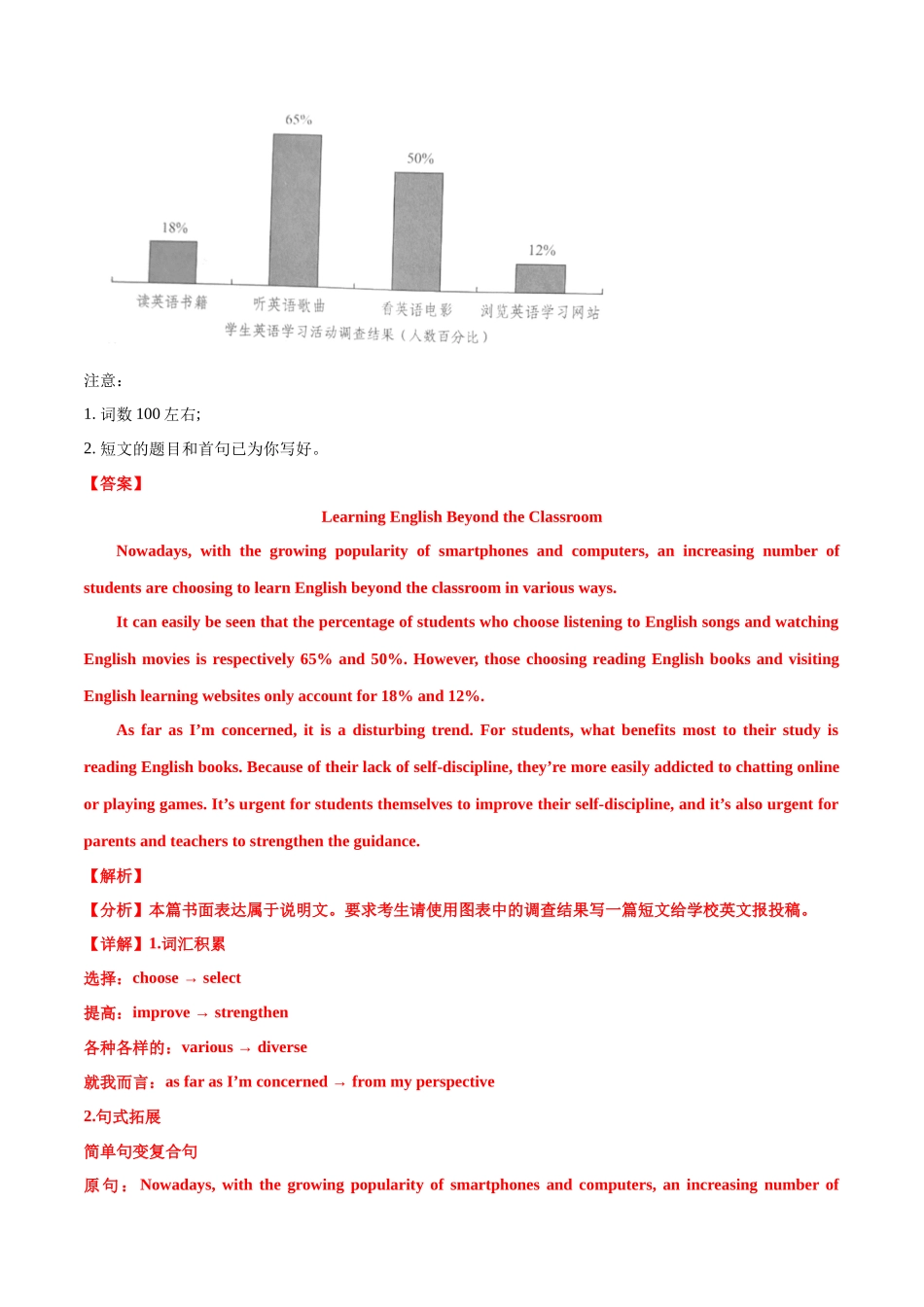 专题 书面表达图表和图画类（教师卷） --十年（2015-2024）高考真题英语分项汇编（全国通用）_第3页