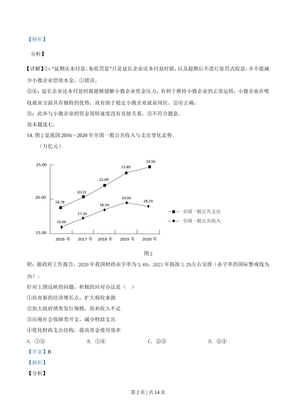 2021年高考政治试卷（全国乙卷）（解析卷）_第2页