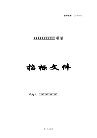 项目招标文件