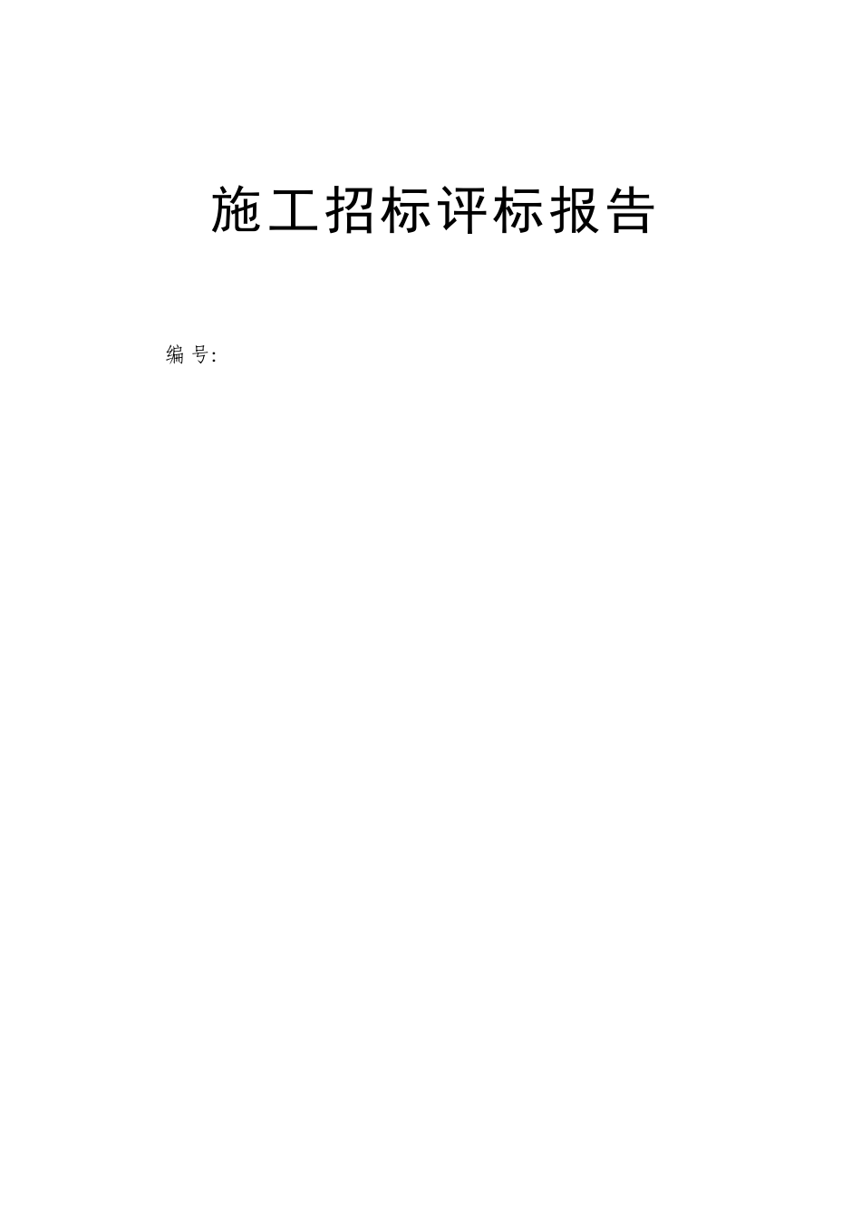 招标评标报告范本_第1页