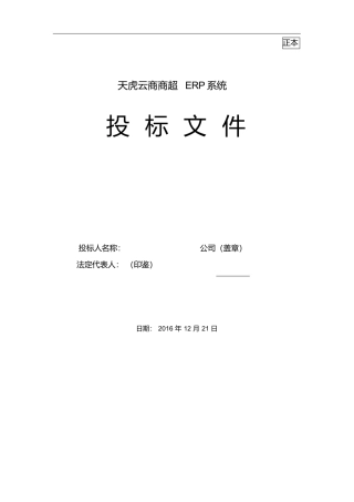 IT项目投标书模板