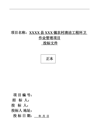 乡村道路保洁投标书