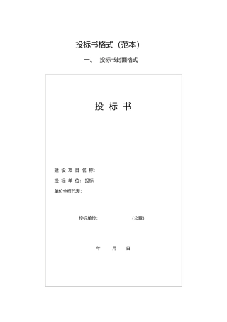电脑投标书