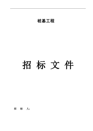 桩基招标文件