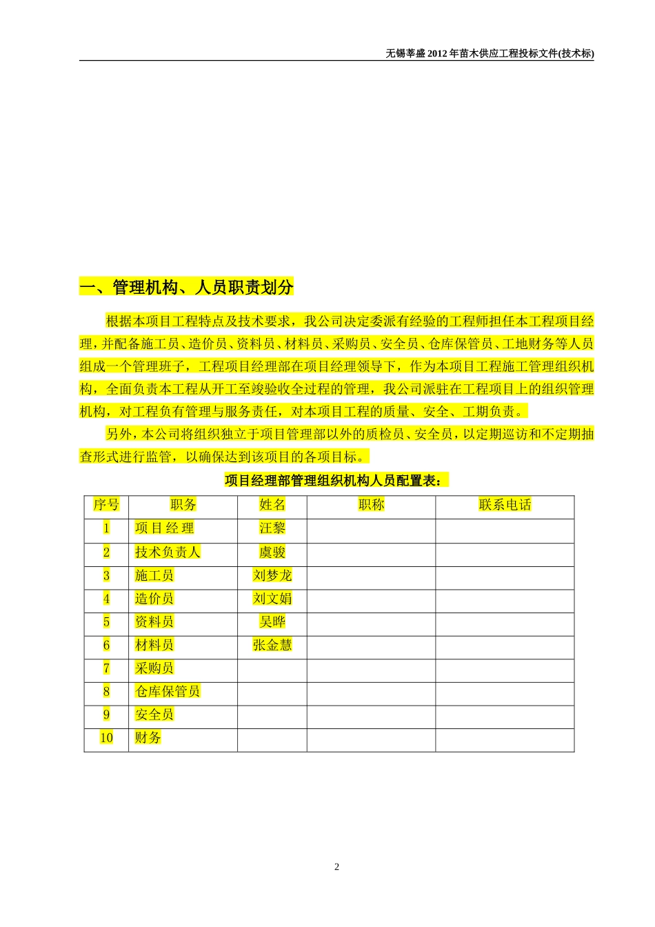 苗木供应工程投标文件(技术标)_第2页