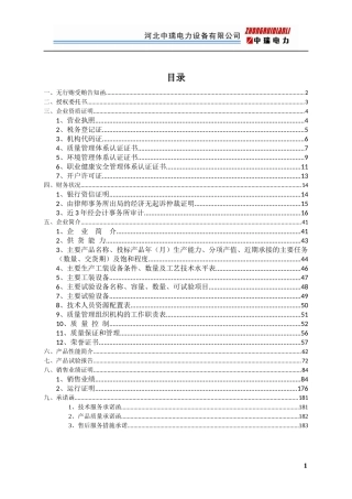 电力设备 投标文件