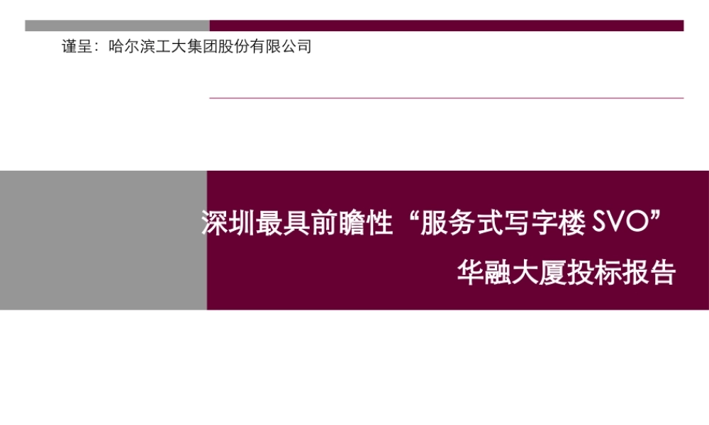 世联深圳华融大厦投标报告
