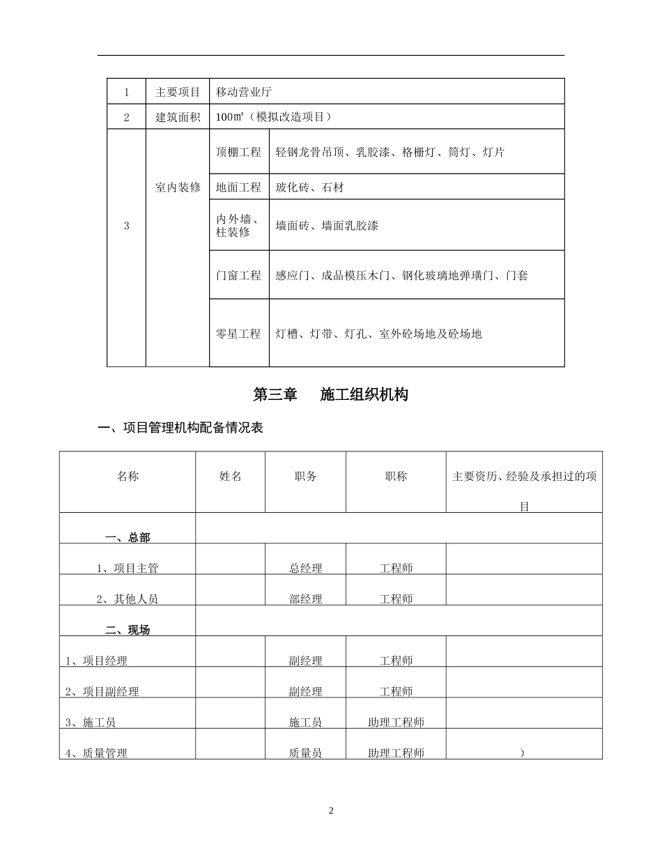 (2015-2016)移动营业厅装修施工组织设计_第2页