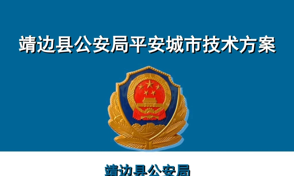 某平安城市项目技术方案(公安厅评审)