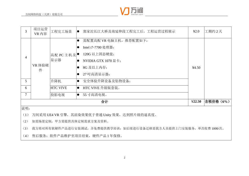 VR部分报价单_第2页