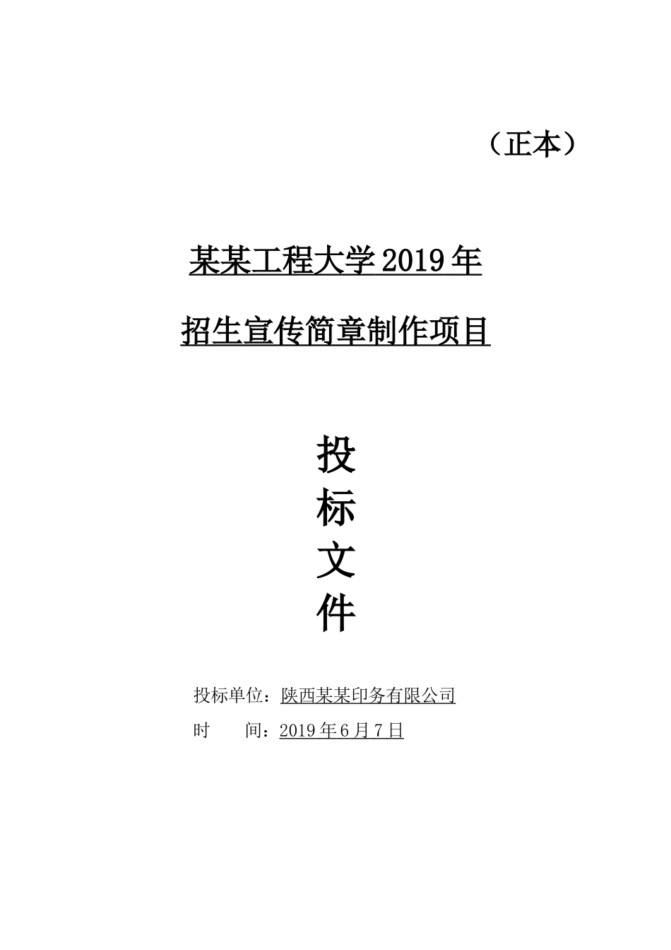 招生宣传简章制作项目投标文件_第1页