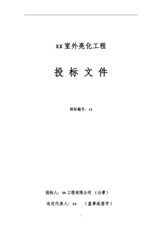 室外亮化工程标书