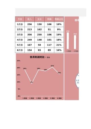 财务半年收支分析表