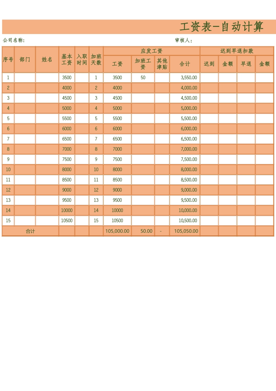工资表-自动计算_第1页