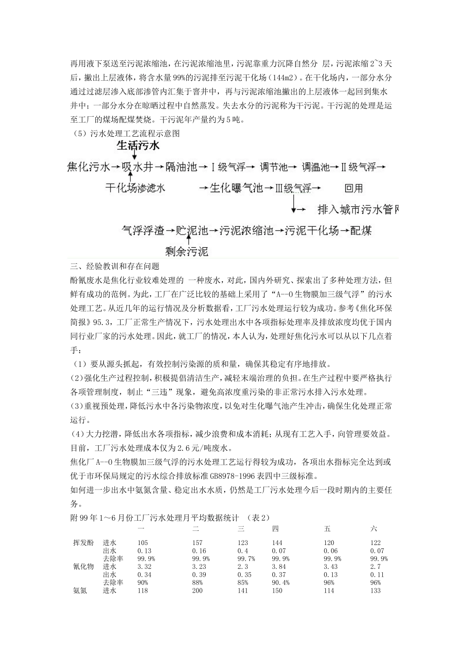 焦化厂污水处理现状及工艺指标控制_第3页