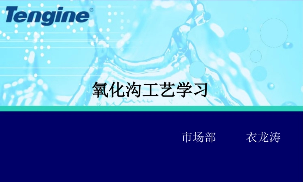 氧化沟工艺学习