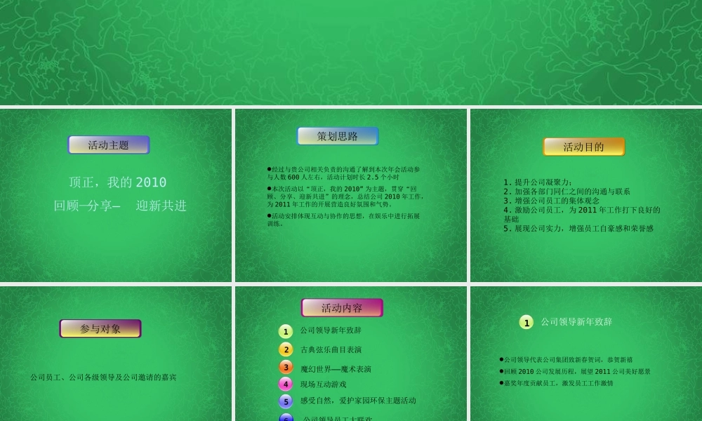 2011天津顶正集团年会策划方案