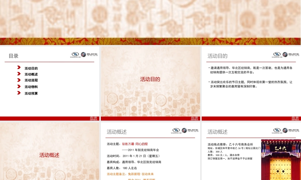 2011通用别克经销商年会方案