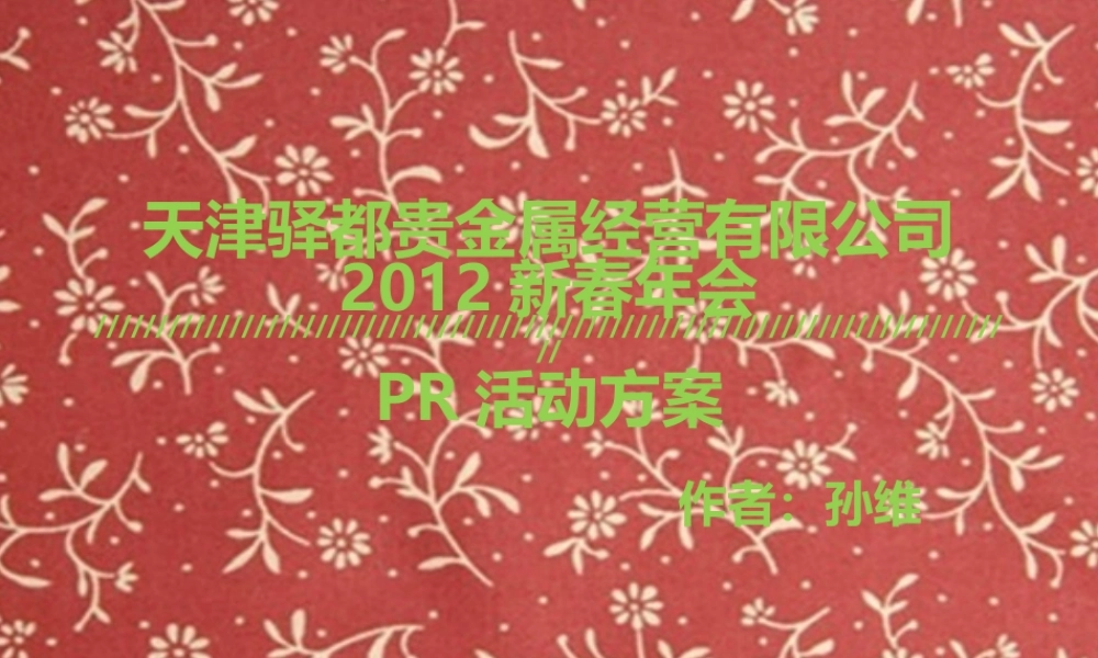 驿都年会策划方案--孙维
