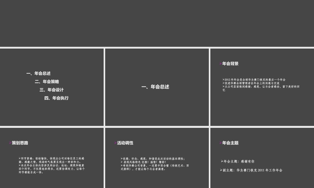 华为赛门铁克2011年工作年会策略方案