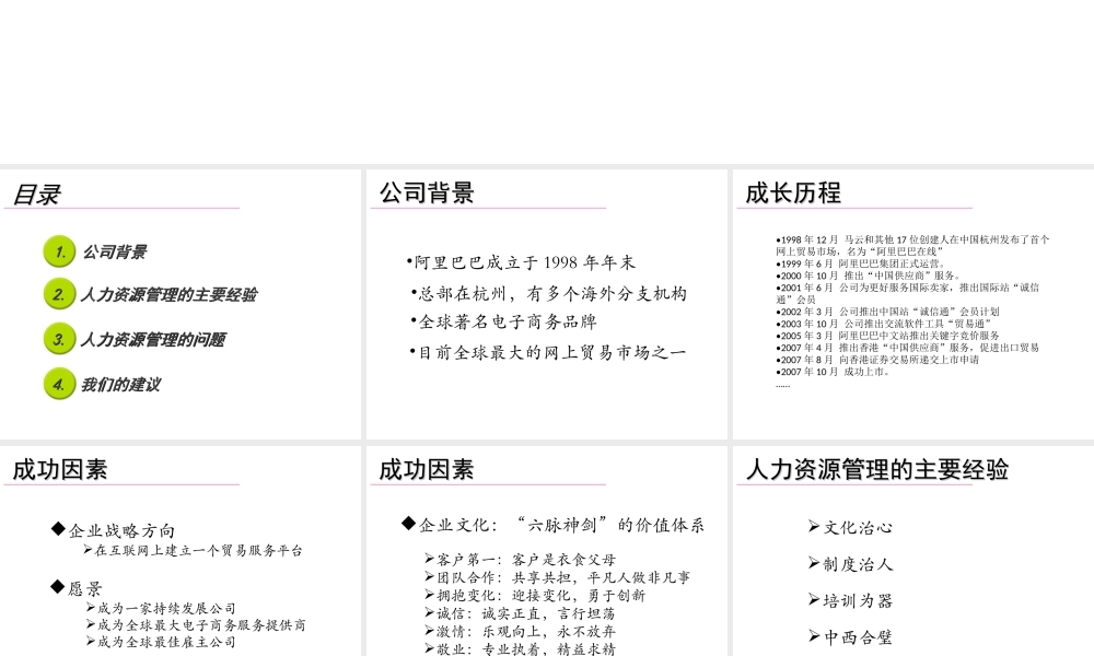阿里巴巴人力资源管理体系的分析报告