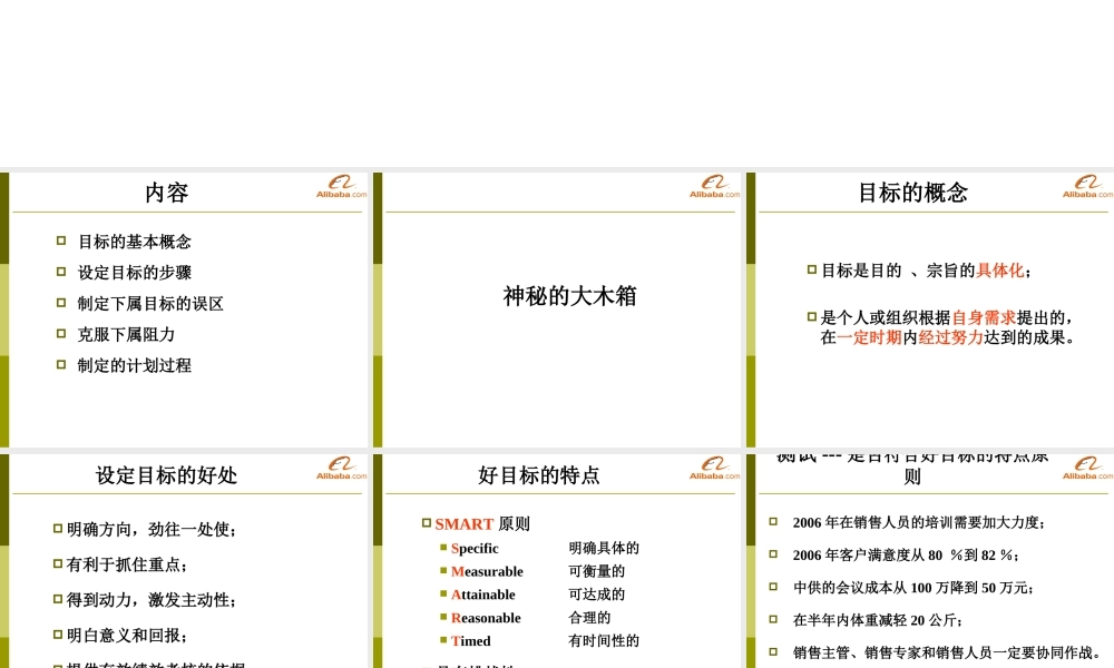 43、阿里巴巴工作目标的制定和优先顺序的处理