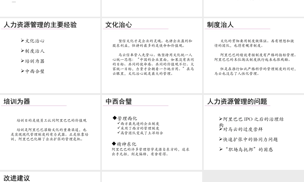 阿里巴巴人力资源管理体系的分析报告