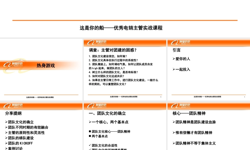 阿里巴巴团队文化建设--讲义版