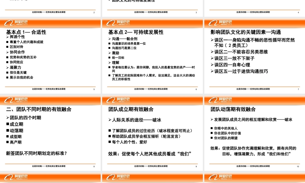 阿里巴巴团队文化建设--讲义版
