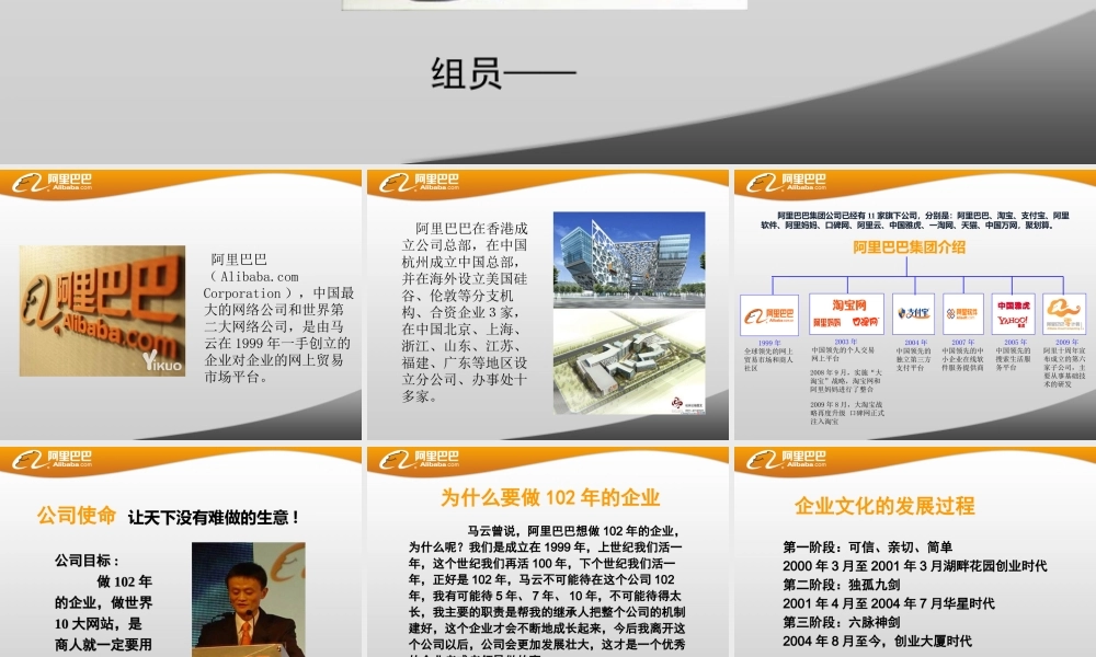 阿里巴巴企业文化展示PPT