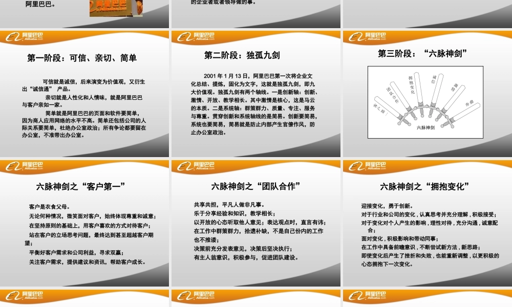 阿里巴巴企业文化展示PPT