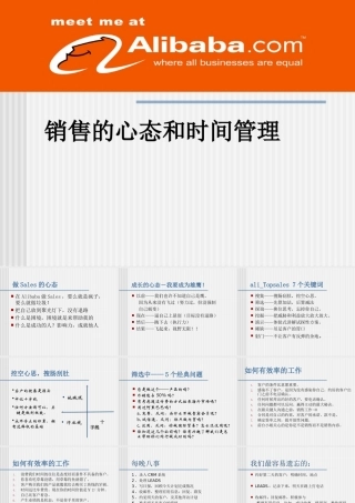(机密)阿里巴巴内部培训资料：销售的心态和时间管理