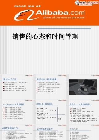 阿里巴巴内部培训资料：销售的心态和时间管理